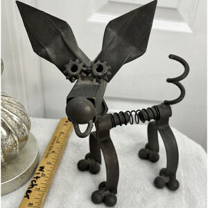 Chihuahua Dog  Metal Tool Parts Welding Nuts Bolts Sculpture Art Decor 11” Taco